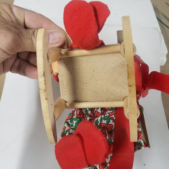 Christmas VTG 1963 Annalee Doll Mr. and Mrs. Claus in a Rocking Chair - Picture 6 of 9